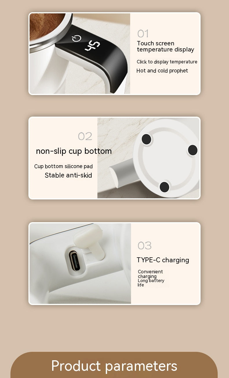 AeroBrew™ Precision-Engineered Magnetic Self-Stirring Mug